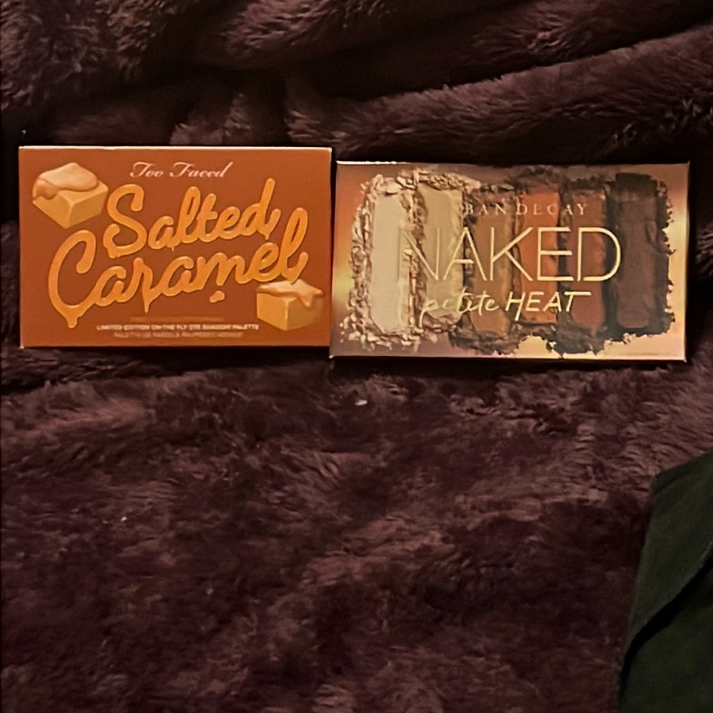 Two New eyeshadow palettes, Two Faced Salted Caramel and Urban Decay Petite Heat